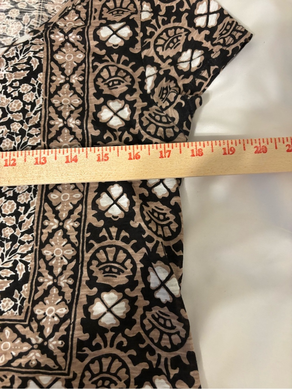 Lucky Brand Boho Floral Border Print Cotton Modal Tee Medium - Picture 5 of 9